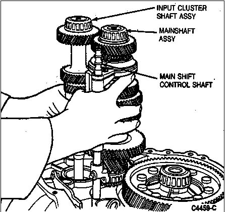 Main gear shaft assembly removal